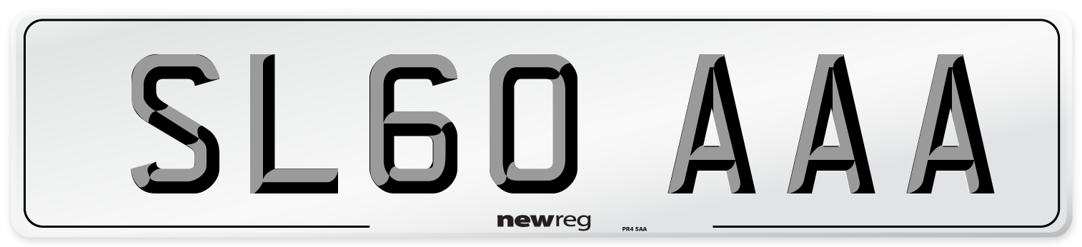 SL60 AAA Number Plate from New Reg